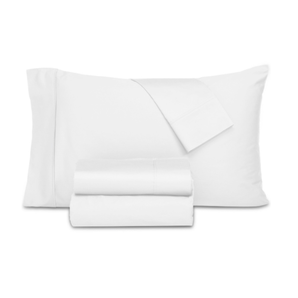 Everyday Home Trident 300 Thread Count 100% Cotton 4-Pc. Sheet Set, King - White - Picture 4 of 14